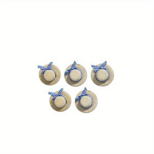 TEMU 5pcs 미니 니트 스트로우 모자 세트 - 비치 모자 스트로우 모자 니트 리본 모자 - DIY 수제 인형 파티 드레스 업 헤어웨어 액세서리 - 책상 DIY 장식 - 휴일 선물
