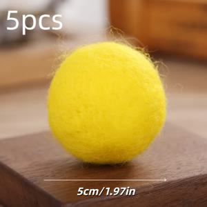 TEMU 5개 컬러풀 펠트 볼 - DIY 크리스마스 트리 장식, 5cm 직경, 생동감 있는 색상 (분홍색, 노란색, 녹색, 파란색, 흰색)으로 휴일 장식, 크리스마스 장식을 위한 부드러운 직물 공예 재료