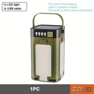 TEMU 1개 휴대용 캠핑 핸드헬드 라이트, USB 및 태양광 충전 가능, 손잡이형 플래시라이트, 텐트 걸이 조명, 6가지 조명 모드, 접이식 LED 투광등, 캠핑, 하이킹, 낚시, 비상 상황에 적합|캠핑매트|후레쉬