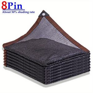 TEMU 8핀 헤비듀티 블랙 HDPE 자외선 차단 그늘망 - 91-100% 자외선 차단 & 91-100% 차광률 - 가제보, 페르골라, 온실, 파티오용 반야외 캐노피 커버 - 모든 날씨에 견고한 내구성 & 튼튼한 프레임 호환성, 쉬운 설치 - 정원, 발코니, 뒷마당용 - 자외선 차단 메쉬 그늘망