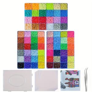 TEMU KTYSM 72색 미니 소형 퓨즈 비드 키트 - DIY 공예용, 액세서리 및 퍼즐 제작 세트 (37000개) - 2.6mm 핸드메이드 멜팅 비드 + 설명서 & 도구 포함, 주얼리 만들기용 비드