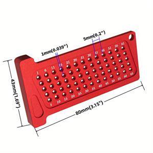 TEMU 1pc 목공 스크라이브 미터법/인치 T-사각형 구멍 스크라이브 포켓 눈금자, 알루미늄 선 그리기 마킹 게이지, 목수 직각 각도기, 레이아웃 및 측정 도구