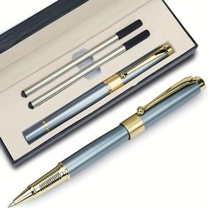 TEMU 1/4pcs 금속 하이엔드 럭셔리 서명 펜 1 펜 플러스 2 블랙 리필 선물 상자 조합 세트 남성 및 여성 비즈니스 사무실 서명 펜 부드럽고 편안한 생일 선물 사무용품 교사 날 선물 아버지 날 어머니 날 선물 졸업 소품 결혼 서명 펜
