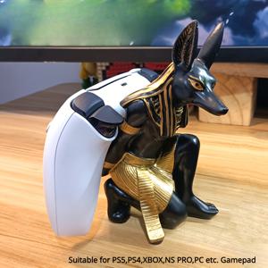 TEMU 1 누비아 레진 게임 컨트롤러 스탠드, PS4/PS5 & NS Pro 호환 - 싱글 홀더, 게이밍 핸드헬드 디스플레이 베이스, 이집트 테마 장식