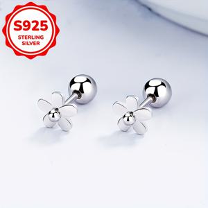 TEMU 여성용 패션 스터드 귀걸이 세트, 플로럴 실 장식, 우아하고 스타일리시한 디자인, 1.2g S925 실버, 일상/휴가/파티/발렌타인데이/어머니날/봄·여름 시즌에 적합