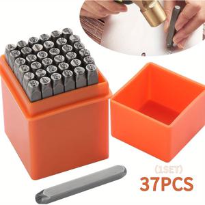 TEMU 37피스 숫자 및 문자 펀치 세트, 3mm 금속 스탬핑 세트, A-Z, 0-9, &, 하트 모양, 글자 숫자 및 스탬프 펀치 금속 나무 플라스틱 가죽용