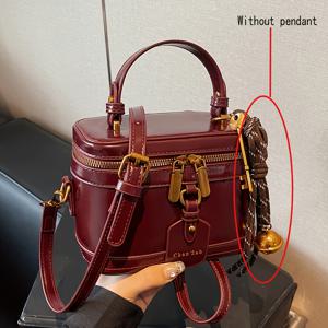 TEMU 레트로 여성 크로스바디백, 미니 백 타입, 패셔너블 브라운 핸드백, 조절 가능한 어깨끈, 지퍼 클로저, 골든 하드웨어, 업무/데이트/쇼핑/연회용, 펜던트 없음, 우아한 여성 핸드백, 빈티지 퍼스, 여행용 여성 가방, 고급 브랜드 백, 일상 크로스바디, 클래식 디자인, 컴팩트 소형 핸드백, 출퇴근용|빈티지샵