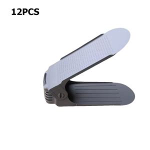TEMU 12pcs 공간 절약 도우미. 두 번째 세대 조절 가능한 높이 공간 절약 신발 랙/신발 보관 랙/더블 레이어 신발 홀더 보관 랙/신발 슬롯/슬리퍼 보관 랙|슬리퍼|신발정리대