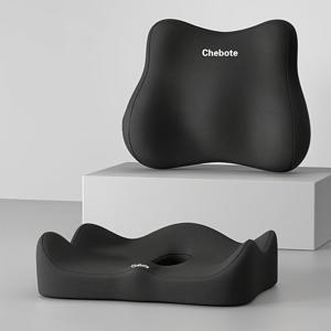 TEMU 1개 에르고노믹 사무용 의자 쿠션 - 이중 레이어 두꺼운 지지대, 통기성 폴리에스터 섬유, 척추 및 허리 지지, 세탁 가능, 홈 & 오피스 의자용 헤비듀티 컴포트 - 베이지/그레이/연두/블랙, 장시간 앉기 적합, 자세 지지 및 척추 정렬, 책상 의자 호환, 두꺼운 시트 쿠션