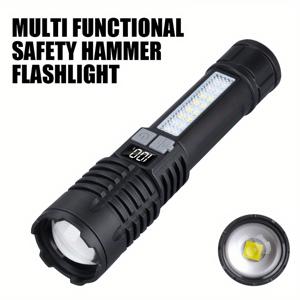 TEMU 1개 슈퍼 XHP70 파워 LED 손전등, 충전식 전원 뱅크 손전등, USB 충전 가능 전술용 손전등과 함께하는 COB 라이트