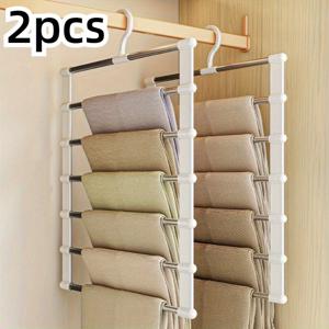 TEMU 2pcs 스테인레스 스틸 접이식 바지걸이 - 지퍼, 공간 절약형 디자인으로 청바지, 레깅스, 바지에 이상적 - 쇼핑 및 소매, 소매 디스플레이 걸이|현대 걸이 디자인|지속적인 걸이, 바지걸이