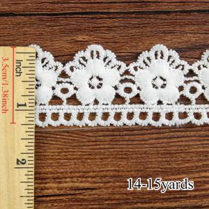 TEMU 14-15 야드 화이트 플로랄 레이스 트림 리본, DIY 공예용 3.5cm 폭 크로셰 엣지, 봉제 및 웨딩 드레스 & 브라이덜 액세서리, 패션 장식품 | 스캘롭 에지 레이스 | 복잡한 크로셰 작업