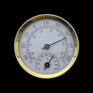 TEMU 1pc 58mm 골든 프레임 습도계 온도계 - 정확한 온도 및 습도 측정기, 우아하고 내구성이 뛰어난, 가정, 사무실 및 실내 사용에 이상적, 습도 측정기