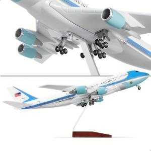 TEMU 1/160 스케일 보잉 747-200B VC-25A 에어 포스 원 17인치 모델(스탠드 포함) - 컬렉터를 위한 세부적인 블루와 화이트 비행기 디스플레이, 컬렉터블 비행기 모델|세부적인 항공기 모델|안정적인 디스플레이 스탠드, 에어 포스 원
