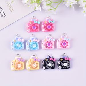 TEMU 10pcs 귀여운 만화 리본 카메라 레진 장식 DIY 보석 만들기 - 귀걸이 및 목걸이에 완벽합니다