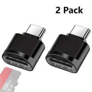TEMU 아이폰 맥북 리쿠스 갤럭시용 타입 C 카드 리더 어댑터, USB C SD/TF 카드 리더 2팩 세트