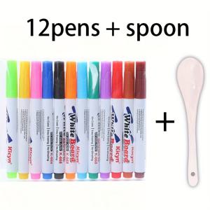 TEMU 8/12pcs 매직 물 그리기 펜, 부유하는 잉크 - 색다른, 재미있는 DIY 아트 마커, 창의적인 프로젝트에 적합, 다양한 색상, 완벽한 선물 아이디어, 물기 잉크