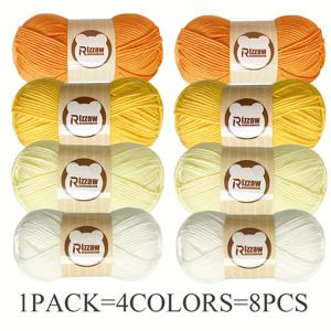 TEMU 8pcs 마카론 컬러 야른, 4줄 무게 400g/, 스카프, 스웨터, 가방, 담요, 여행 가방, 여름 가을 DIY 공예, 초보자 세트|스카프|DIY|뜨개실
