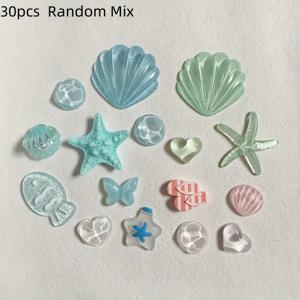 TEMU 30개 여름 신발 장식, 껍데기, 별어류, 물고기, 나비 DIY 샌들 정원 신발 액세서리, 파티 선물. 여름 좋은 선물