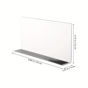 TEMU 4개 세트 L자형 선반 자석 분리판 PVC 투명 캐비닛 정리대, 슈퍼마켓 및 편의점용 매직 보드
