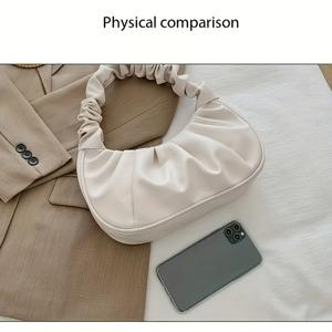 TEMU 새로운 다용도 핸드백, 단색 겨드랑이 지갑, 주름진 크로스바디 백, 스타일리시하고 눈길을 끄는 주름진 디자인, 다양한 스타일에 적합, 손으로 쉽게 운반 가능, 멋진 공예 기술, 컴팩트하고 섬세한 디자인, 데이트, 파티, 쇼핑 및 여행에 적합, 대용량 숄더백, 다양한 색상으로 제공, 여성에게 맞는 패션 디자인, 고품질 경량 디자인, 최고의 선택