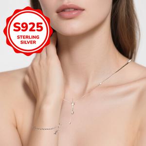 TEMU 조절 가능한 S925 스털링 실버 Y자형 목걸이와 팔찌 세트, 빈티지 비즈 디자인 - 커플과 베스트 프렌드를 위한 알레르기 방지 럭셔리 주얼리, 완벽한 휴일 또는 생일 선물|은목걸이