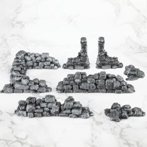 TEMU 게임용 돌담 터, 미니어처 지형 건물 탁상 게임 액세서리, 롤플레잉 게임 액세서리 크리스마스, 할로윈 선물