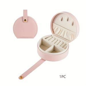 TEMU 1pc 허니 걸 스타일 휴대용 보석 정리함, 무작위 프린트 미니 핸드백, 엣지 페인트 없음, 귀걸이, 목걸이, 반지 보관용