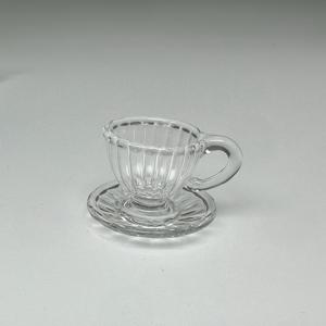 TEMU 2/3pcs 미니어처 유리 커피 포트 및 티포트 세트 컵, 사우서, 물 유리 - 인형집 미니어처 유리 티포트 액세서리