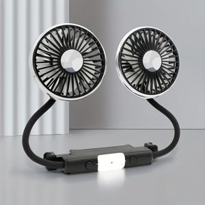 TEMU USB 차량 시트 팬 - 듀얼 헤드, 360° 회전, 5V 조용한 작동, 조절 가능한 속도, 전원 코드가 있는 플라스틱 디자인, 세단, SUV, RV, 트럭에 이상적, 조용한 공기 순환 | 현대 차량 액세서리 | 내구성 있는 플라스틱 팬, 차량 시트 액세서리