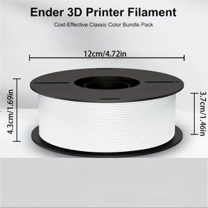 TEMU 화이트 3D 프린터 필라멘트 PLA 1개 (랜덤 스풀 스타일), 1.75mm PRO 및 PLA+ 필라멘트, 대부분의 FDM 3D 프린터와 호환, 크기 정확도는 +/-0.02mm, 스풀 무게는 1킬로그램입니다.