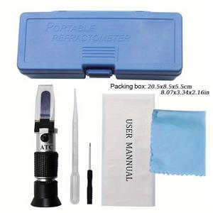 TEMU 1pc 디지털 4-in-1 자동차 굴절계, 배터리 프리 휴대용 요소, 방류제, 전해질 및 배터리 동결점 테스터, 실험실 품질, 알루미늄 및 플라스틱 구조, 조립 필요 없음