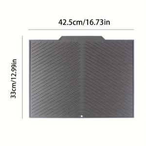 TEMU 1pc 실리콘 식기 건조 매트 - 미끄럼 방지, 열 저항, 접이식 및 롤업 디자인으로 효율적인 물 배수, 주방 카운터탑, 식기 건조 패드에 이상적