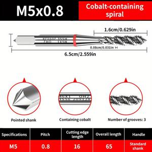 TEMU 수입 레드 서클 머신 스파이럴 탭 M35와 HSS-E 코발트 머신 스레드 커터, M4/6/8용 스테인리스 스틸 특수 드릴 비트 전문