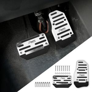 TEMU 2개 세트 미끄럼 방지 자동차 페달 커버 - 레드 합금 , 가속, 클러치 페달 커버 - 자동차, SUV, ATV용 자동 변속기 교체 키트 | 내구성 있는 고무 발판 | 인체공학적 디자인