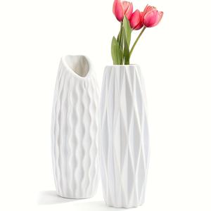 TEMU 2개 세트 장식용 화병, 플라스틱 소재, 높이 20.83cm 홈 데코 화병, 인기 꽃, 튤립, 건조 꽃, 인공 식물, 줄기 및 기타 녹지 디스플레이용 모던 심플 화병, 테이블, 거실, 식당, 침실, 욕실 또는 커피숍에 적합, 꽃 장식, 거실용 장식 화병, 긴 화병, 꽃용 화병, 홈 데코용 화병, 꽃 화병