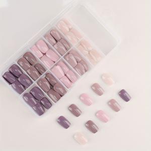 TEMU 150pcs YESES 프레스 온 네일 세트, 믹스 컬러 짧은 사각형 아몬드 네일, 제거 가능한 가짜 네일, 광택 마감, 발과 손 네일 관리, 뷰티 및 개인 관리, 1pc/10pcs/20pcs/30pcs/50pcs 선택 가능합니다.