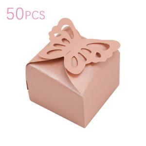 TEMU 50개入り 나비 모양 선물 상자, 다양한 색상, 로맨틱한 DIY 웨딩 캔디 상자, 신부 샤워, 생일 간식, 종이 선물 포장, 가정, 주방 및 휴일 축하 행사를 위한 파티 선물 포장