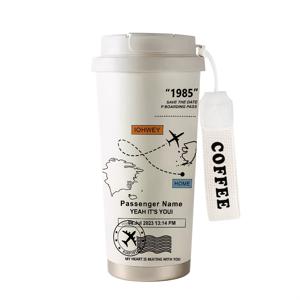 TEMU 1개 530ml 비행기 라우트 맵 보온 컵, 개인화된 만화, 창의적, 이중 음료 커피 컵, 보온 및 냉각용 휴대용 물컵, 파티 선물, 사무실, 가족, 여행 필수품, 데이 선물에 적합