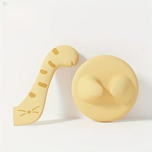 TEMU 2pcs 실리콘 고양이 식품 보관 뚜껑 - 다기능 애완 동물 젖은 식품 피드러, 쉽게 보관하고 액세스할 수 있는 밀봉 뚜껑, 고양이 식품 보관 솔루션|재미있는 고양이 디자인|강력한 실리콘