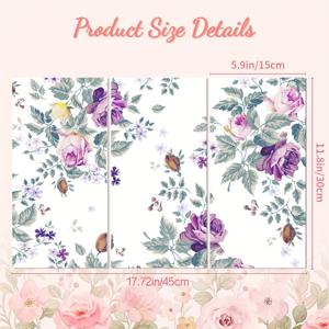 TEMU 3pcs/set 물감 꽃 스티커 가구 공예 장식에 적합, 3D 긁힘 방지 UV DTF 전이 드로어 드레스링 테이블 유리 세라믹 컴퓨터 데칼