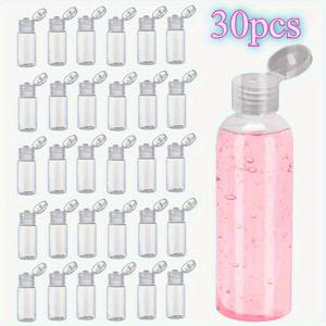 TEMU 30개입 (30ml/1fl.oz) 투명 여행용 병 - 스크류 캡 포함, 샴푸, 컨디셔너, 로션 보관용 - 여행, 살롱, 스파, 가정용 - 누수 방지 욕실 정리용기, 세련된 디자인, 내구성 플라스틱 병