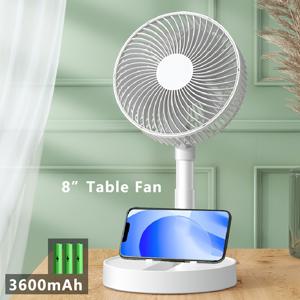 TEMU 1개/2개 휴대용 충전식 팬, 접이식 스탠딩 베이스 USB 팬, 데스크탑 및 바닥 사용 가능, 3600mAh 배터리, 4단 속도 조절, 초저소음 작동, 높이 및 머리 조절 가능, 홈 키친 및 야외 캠핑에 이상적, 화이트 컬러, 플러그 미포함|캠핑테이블|캠핑선풍기