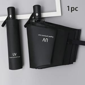 TEMU 스타일리시 비즈니스용 접이식 자동우산, 프레쉬한 솔리드컬러 1클릭 오픈/닫기, 차량호환형 남성전문가용 햇빛& 풀아토디자인, 대형강력방풍무지개,여성을 위한 소형자동우산, 태양보호용