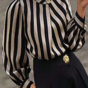 TEMU 우아한 크로스 칼라 버튼업 셔츠 - 성인용 - 폴리에스터 섬유, 올 시즌 패션