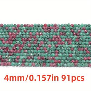TEMU 170/ 110/ 91개 커팅된 레드+그린 스톤 천연석 비즈 2/3/4mm 주얼리 만들기 DIY 독특한 귀걸이 팔찌 목걸이 수제 액세서리용