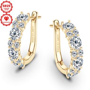 TEMU [실버 무게 2.36G, 모이사이트 4Mm*8pcs, 2Mm*12pcs, 1.38 카라트*2pcs] 1 쌍의 합성 모이사이트 귀걸이 925 실버 여성 패션 호프 귀걸이 원형 모이사이트 귀걸이 아름다운 귀걸이 모이사이트 보석