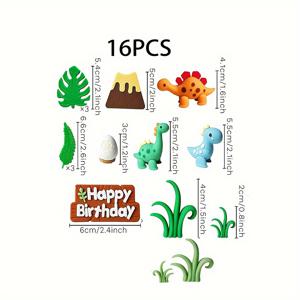 TEMU 7/16 Dinosaur Cake Decoration Cartoon dinosaur themed cake decoration set 3D dinosaur model birthday cake decoration wildlife party for Halloween,Christmas Event & Party Supplies