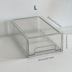TEMU LDQ 1개 다용도 투명 보관함 - 서랍형 PET 화장품/장난감/소품용, 공간 절약형 정리함, 가정용, 주방용, 욕실용, 침실용, 개학용|화장품정리함