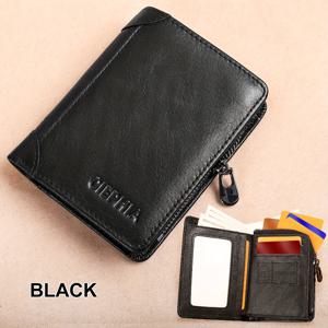 TEMU 진짜 소가죽 남성 지갑, 빈티지 스타일 RFID 차단, 지퍼 동전 지갑, 다기능 ID 및 신용 카드 홀더, , 아버지의 날, 캠퍼스 이벤트에 이상적인 선물